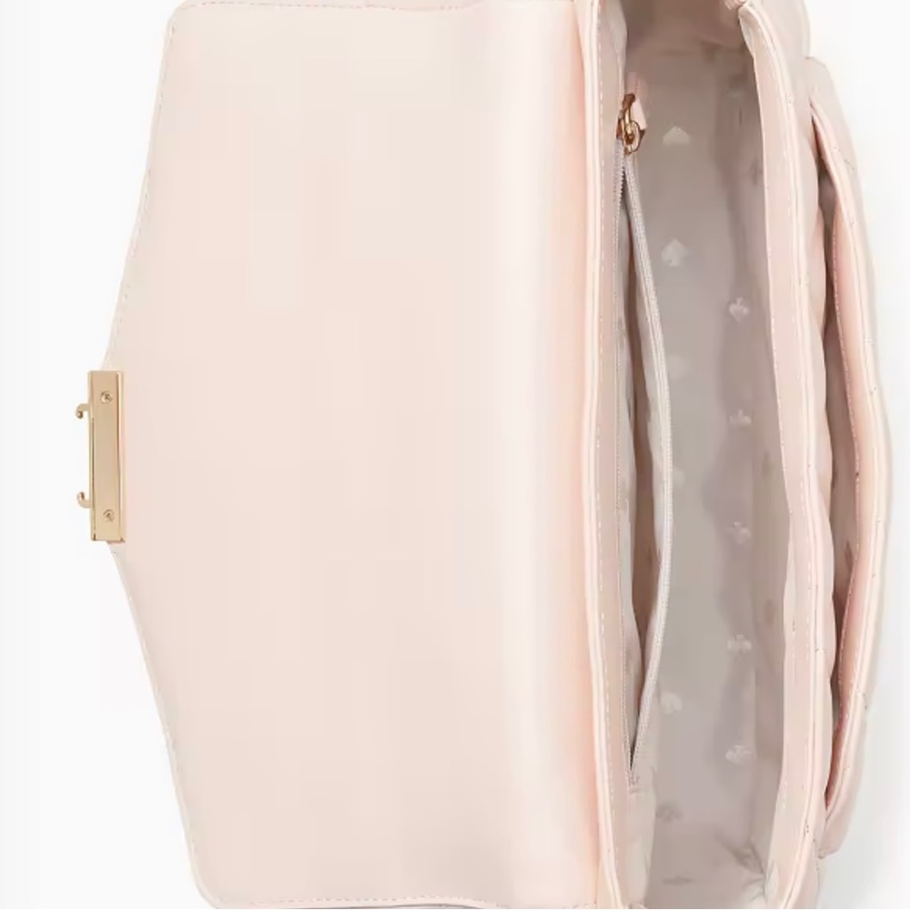 Kate Spade Carey Medium Quilted Flap Shoulder Bag Light Pink - Picture 4 of 6
